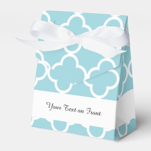 Blaues Quatrefolienmuster Geschenkschachtel (Vorderseite)