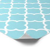 Blaues Quatrefolienmuster Poster (Ecke)