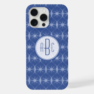 Blaues Radmuster Monogramm iPhone 15 Pro Max Hülle