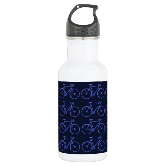 Blaues Radmuster Trinkflasche (Vorderseite)