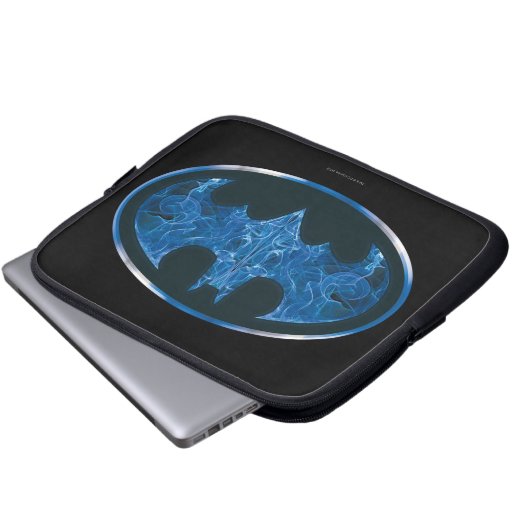 Blaues Rauchbattsymbol Laptopschutzhülle (Vorne Knopf)