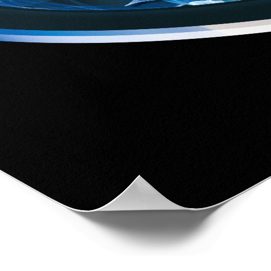 Blaues Rauchbattsymbol Poster (Ecke)