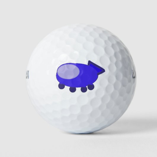 Blaues Raumschiff Golfball (Vorderseite)