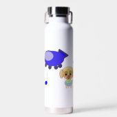 Blaues Raumschiff Trinkflasche (Vorne)