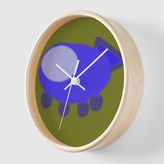 Blaues Raumschiff Uhr (Winkel)