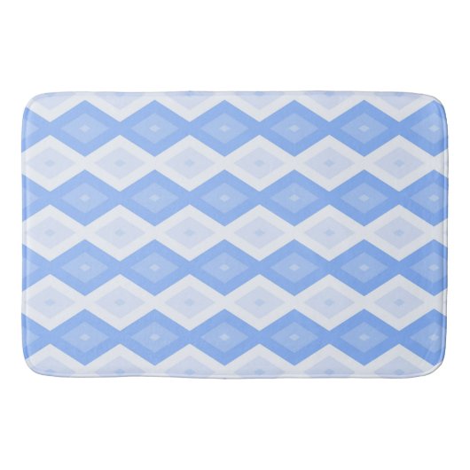 Blaues Rautenmuster Badematte (Vorderseite)