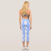 Blaues Rautenmuster Capri Leggings (Rückseite)