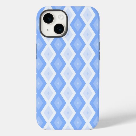 Blaues Rautenmuster Case-Mate iPhone Hülle (Rückseite)
