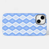 Blaues Rautenmuster Case-Mate iPhone Hülle (Rückseite (Horizontal))