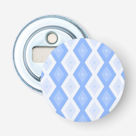 Blaues Rautenmuster Flaschenöffner (Vorderseite)