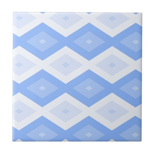 Blaues Rautenmuster Fliese (Vorderseite)