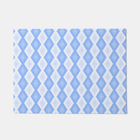 Blaues Rautenmuster Fußmatte (Vorderseite)