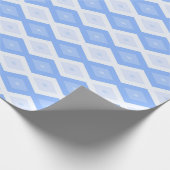 Blaues Rautenmuster Geschenkpapier (Ecke)