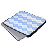 Blaues Rautenmuster Laptopschutzhülle (Vorne Knopf)