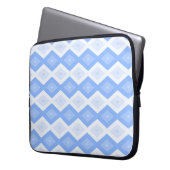 Blaues Rautenmuster Laptopschutzhülle (Vorderseite Links)