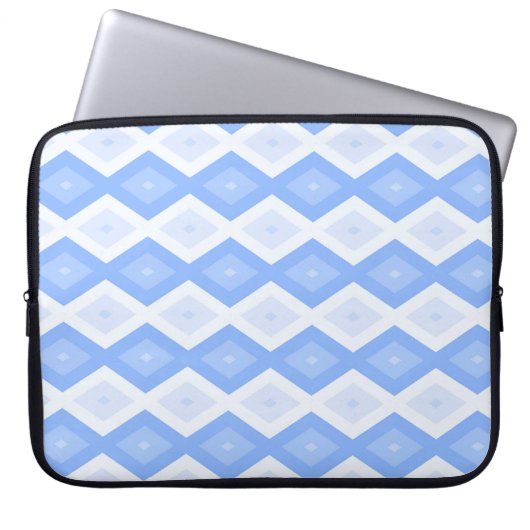 Blaues Rautenmuster Laptopschutzhülle (Vorderseite)