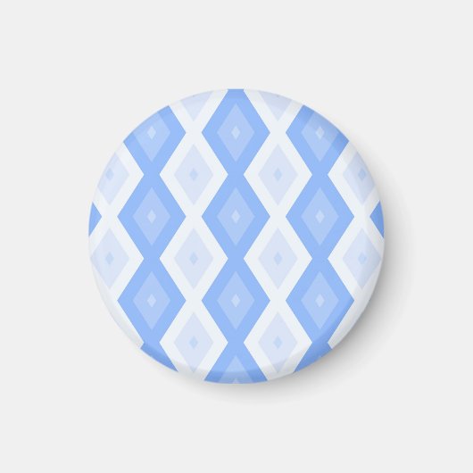 Blaues Rautenmuster Magnet (Vorne)