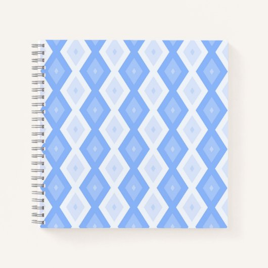 Blaues Rautenmuster Notizblock (Vorderseite)