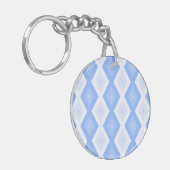 Blaues Rautenmuster Schlüsselanhänger (Vorderseite links)