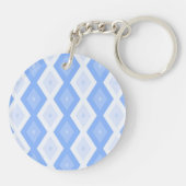 Blaues Rautenmuster Schlüsselanhänger (Rückseite)