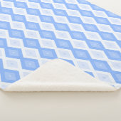 Blaues Rautenmuster Sherpadecke (3/4)