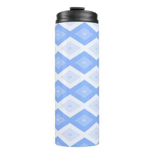 Blaues Rautenmuster Thermosbecher (Vorderseite)