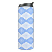 Blaues Rautenmuster Thermosbecher (Nach links gedreht)