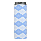 Blaues Rautenmuster Thermosbecher (Rückseite)