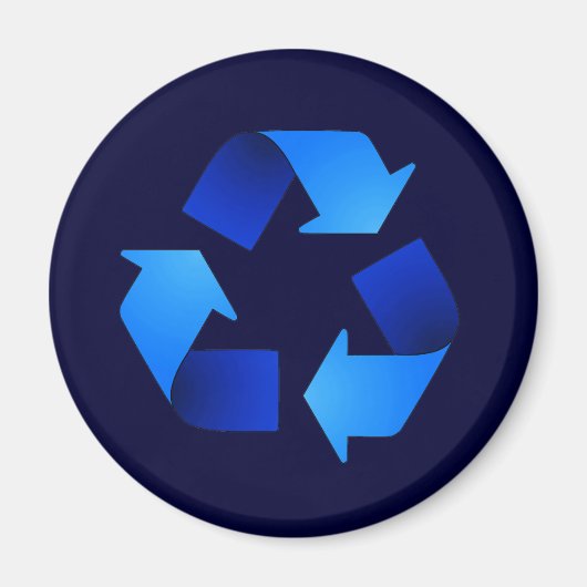 Blaues Recycelnd Symbol-Magnet Magnet (Vorne)