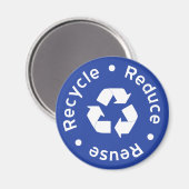 Blaues Recycelnd Symbol-Magnet Magnet (Vorderseite/Rückseite)