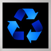 Blaues Recycelnd Symbol Poster (Vorne)