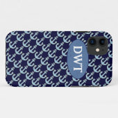 Blaues Referenzmuster personalisiert Case-Mate iPhone Hülle (Rückseite (Horizontal))