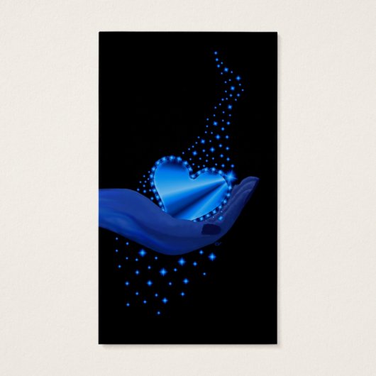 Blaues Regenbogenherz mit Sternen (Rückseite)