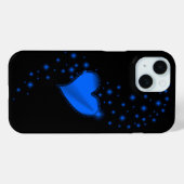 Blaues Regenbogenherz mit Sternen Case-Mate iPhone Hülle (Rückseite (Horizontal))