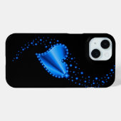 Blaues Regenbogenherz mit Sternen Case-Mate iPhone Hülle (Rückseite (Horizontal))