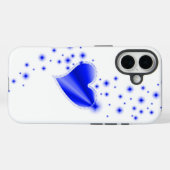 Blaues Regenbogenherz mit Sternen Case-Mate iPhone Hülle (Rückseite (Horizontal))