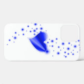 Blaues Regenbogenherz mit Sternen Case-Mate iPhone Hülle (Rückseite (Horizontal))