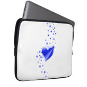 Blaues Regenbogenherz mit Sternen Laptopschutzhülle (Vorne Rechts)