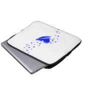 Blaues Regenbogenherz mit Sternen Laptopschutzhülle (Vorne Knopf)