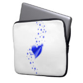 Blaues Regenbogenherz mit Sternen Laptopschutzhülle (Vorderseite Links)