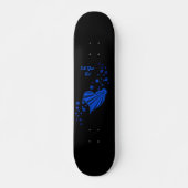 Blaues Regenbogenherz mit Sternen Skateboard (Vorne)