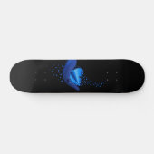 Blaues Regenbogenherz mit Sternen Skateboard (Horizontal)