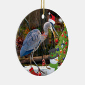 Blaues Reiher-Weihnachten Keramikornament (Rechts)