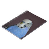 Blaues reizendes Budgie Notizblock (Linke Seite)