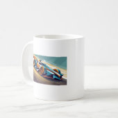 Blaues Rennfahrzeug Kaffeetasse (Vorderseite Links)