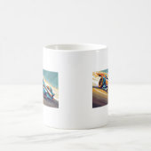 Blaues Rennfahrzeug Kaffeetasse (Mittel)