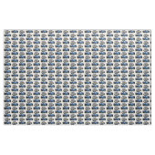 Blaues Rennfahrzeug mit Checkflagge Stoff (Fat Quarter (45,7 x 55,9 cm))