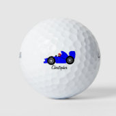 Blaues Rennwagen Personalisiert Golfball (Vorderseite)