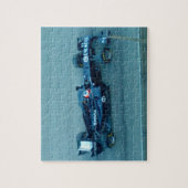 Blaues Rennwagen-Puzzle Puzzle (Vertikal)