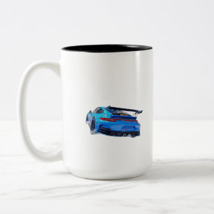 Blaues Rennwagen Zweifarbige Tasse